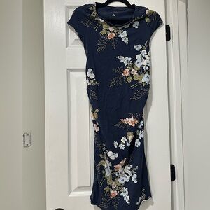 Floral Navy maternity Dress